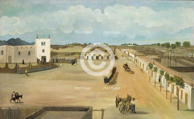 Old Mesilla Plaza, ca. 1885-1886. Creator: Leon Trousset.