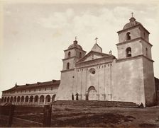 Old Mission Church, Santa Barbara, 1876, printed ca. 1876. Creator: Carleton Emmons Watkins