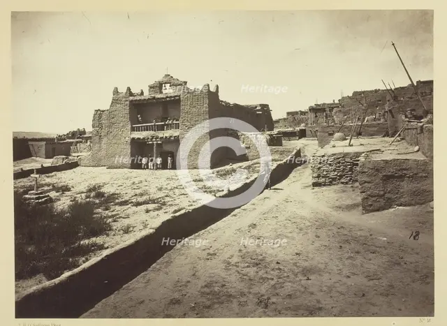 Old Mission Church, Zuni Pueblo, N.M. View from the Plaza, 1873. Creator: Tim O'Sullivan.