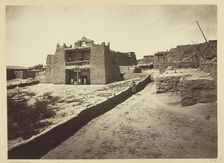 Old Mission Church, Zuni Pueblo, N.M. View from the Plaza, 1873. Creator: Tim O'Sullivan