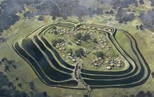 Old Oswestry Hill Fort, at the height of its occupation, Iron Age, (c1970-2010). Artist: Ivan Lapper