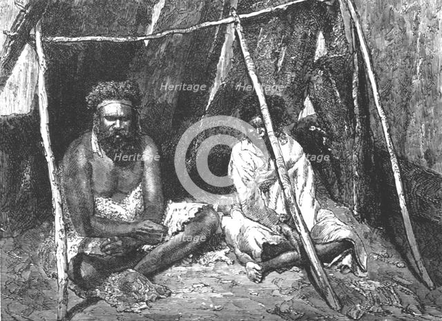 'Old Australian and his "Gin."; Incidents of Bush Life in Queensland', 1875. Creator: Unknown.