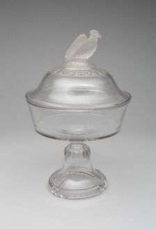 Old Abe/Frosted Eagle pattern compote, 1880/90. Creator: Crystal Glass Company