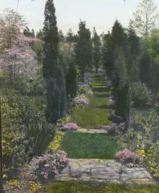"Old Acres," Robert Low Bacon house, Old Westbury, New York, 1921. Creator: Frances Benjamin Johnston
