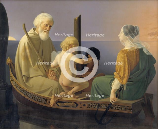 Old Age. From the series: The Four Ages of Man, 1840-1845. Creator: Ditlev Blunck.