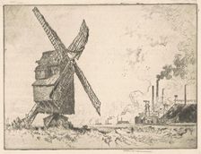 Old and New Mills, Valenciennes, 1910. Creator: Joseph Pennell