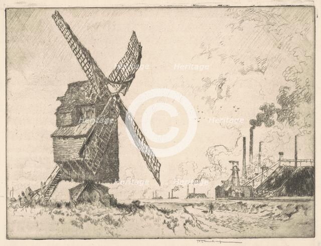 Old and New Mills, Valenciennes, 1910. Creator: Joseph Pennell.