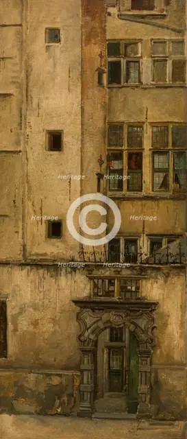 Old Antwerp Facade - Klaverbladpoortje, c1860s. Creator: Jan August Hendrik Leys.