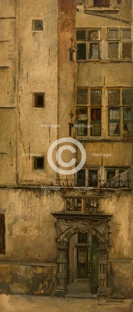 Old Antwerp Facade - Klaverbladpoortje, c1860s. Creator: Jan August Hendrik Leys.