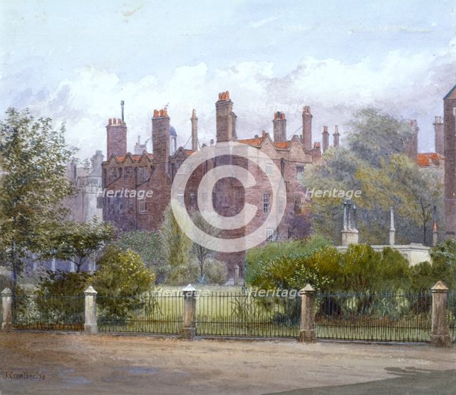 Old Buildings and gardens, Lincoln's Inn, London, 1879. Artist: John Crowther