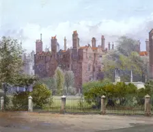 Old Buildings and gardens, Lincoln's Inn, London, 1879. Artist: John Crowther