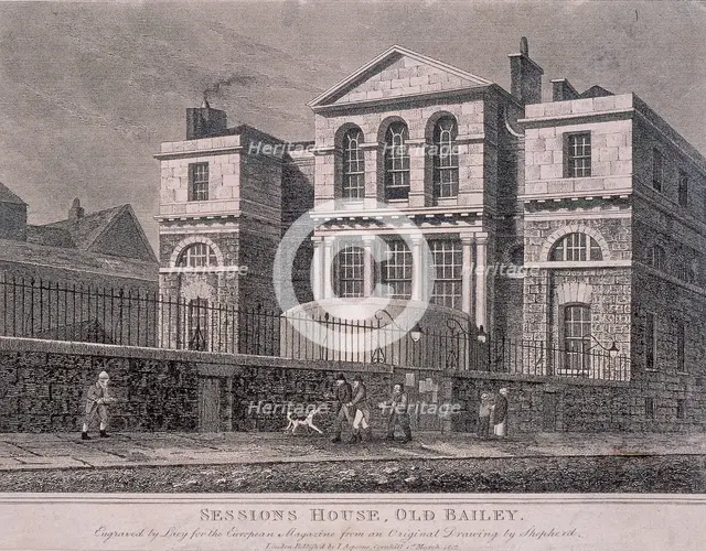 Old Bailey, Sessions House, London, 1812. Artist: S Lacey