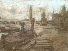 Old Barges, 1875-1899. Creator: Henry Muhrmann