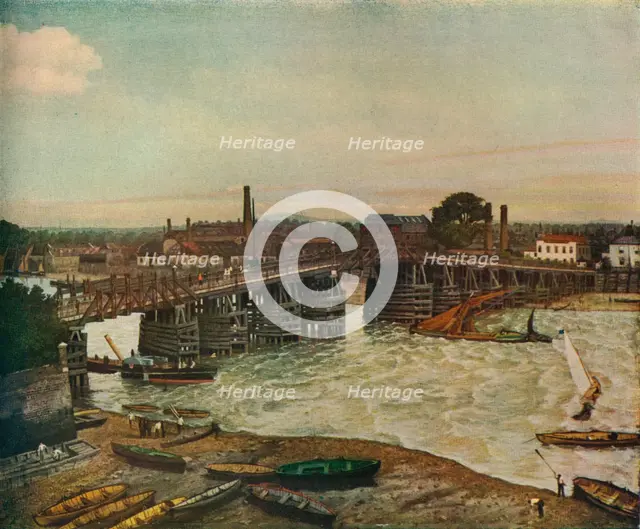 'Old Battersea Bridge', 1874 (1933). Artist: Walter Greaves.