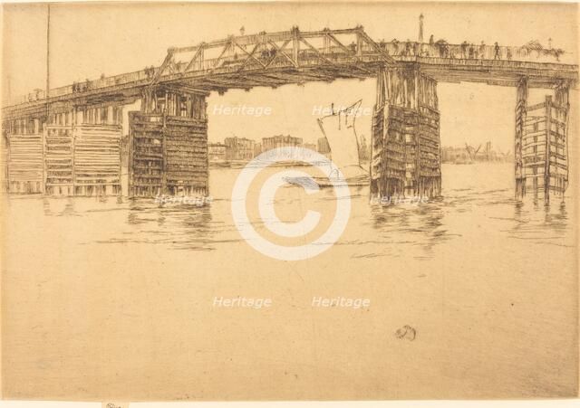 Old Battersea Bridge, 1879. Creator: James Abbott McNeill Whistler.