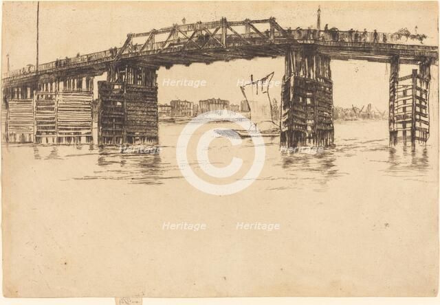 Old Battersea Bridge, 1879. Creator: James Abbott McNeill Whistler.
