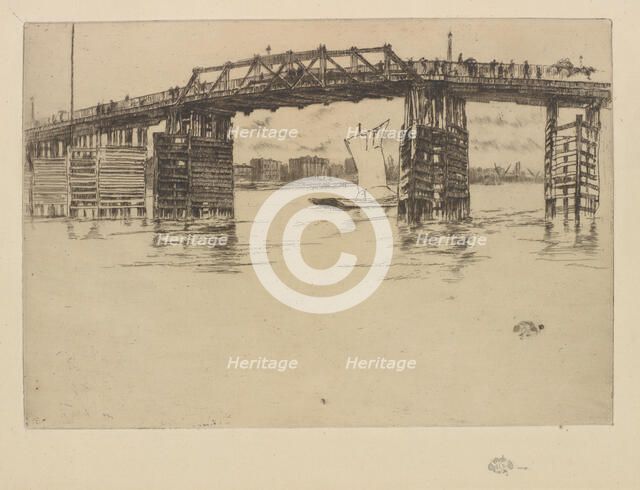 Old Battersea Bridge, 1879. Creator: James Abbott McNeill Whistler.