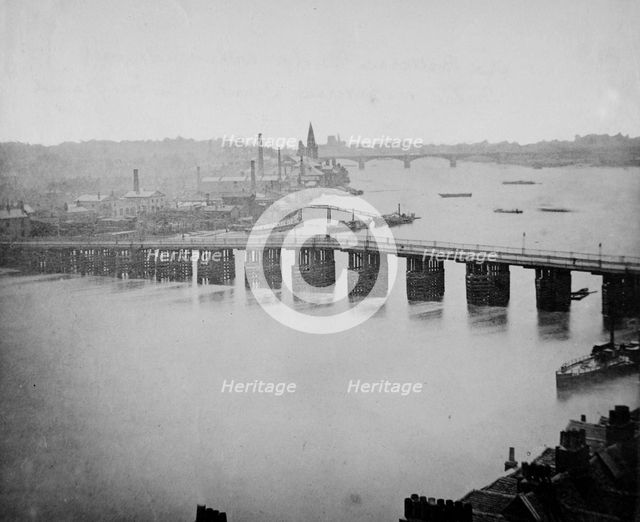 Old Battersea Bridge, Wandsworth, London, c1861-c1881. Artist: Unknown