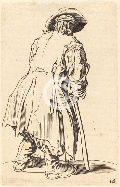 Old Beggar with One Crutch. Creator: Unknown.