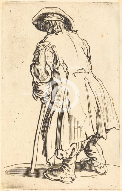 Old Beggar with One Crutch, c. 1622. Creator: Jacques Callot.