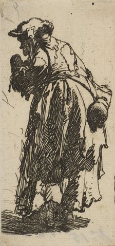 Old Beggar Woman with a Gourd, ca. 1629., ca. 1629. Creator: Rembrandt Harmensz van Rijn