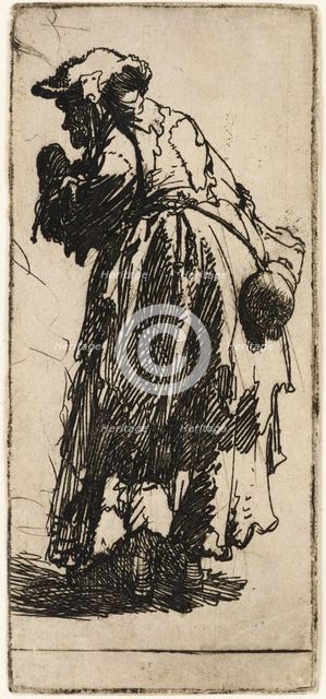 Old beggar woman with a gourd, c.1629. Creator: Rembrandt Harmensz van Rijn.