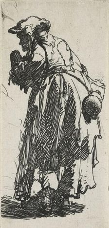 Old beggar woman with a gourd, c.1629. Creator: Rembrandt Harmensz van Rijn