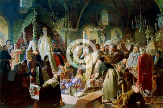 Old Believer Priest Nikita Pustosviat. Dispute on the Confession of Faith, 1880-1881.