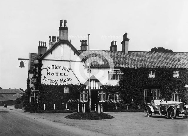 Old Bell Hotel, Barnby Moor, A1 Great North Road, 1913 Vauxhall 30/98 parked. Creator: Unknown.