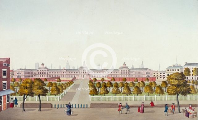 Old Bethlehem Hospital, Moorfields, City of London, 1800. Artist: Anon