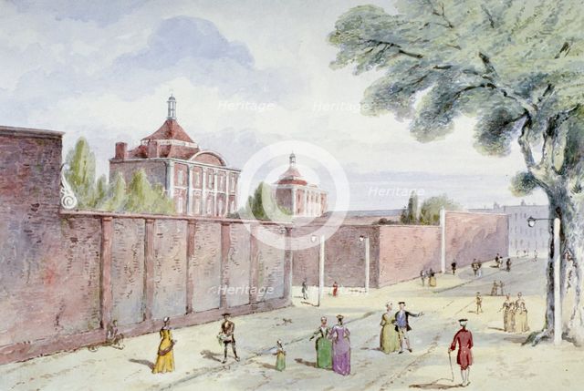 Old Bethlehem Hospital, Moorfields, City of London, 1850. Artist: Anon
