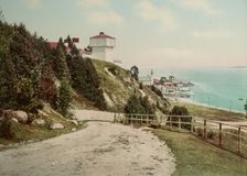 Old Block House [Fort Mackinac] and harbor, Mackinac Island, Michigan, c1899. Creator: Unknown