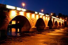 Old Bridge at night, Perth, Scotland. Creator: Peter Thompson