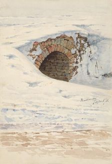 Old bridge in winter, 1921. Creator: Eugen Wallachy