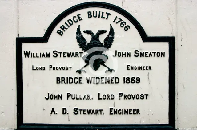 Old Bridge sign, Perth, Scotland. Creator: Peter Thompson.