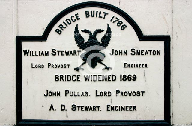 Old Bridge sign, Perth, Scotland. Creator: Peter Thompson.