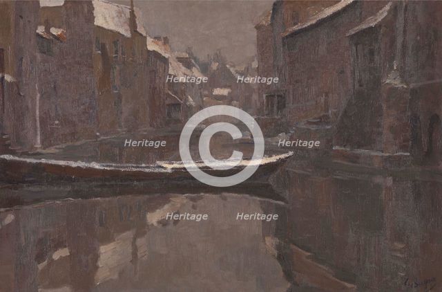 Old Canal at Ghent in Winter. Creator: Georges Buysse.