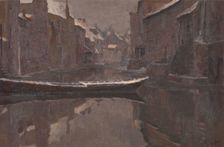 Old Canal at Ghent in Winter. Creator: Georges Buysse