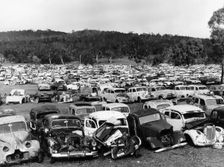 Old cars in a scrapyard, Cooma, New South Wales, Australia, 1973