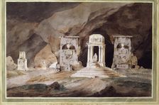Old cemetery. Stage design for a theatre play, 1790. Artist: Henry Hudfield