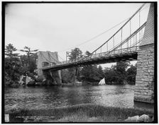 Old chain bridge, Newburyport, Mass., first suspension bridge in America, c1900. Creator: Unknown
