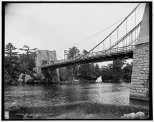 Old chain bridge, Newburyport, Mass., first suspension bridge in America, c1900. Creator: Unknown