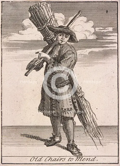 'Old Chairs to Mend', Cries of London, (c1688?). Artist: Anon