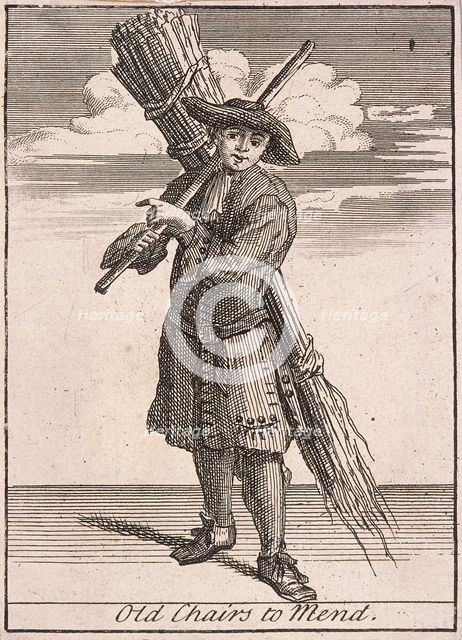 'Old Chairs to Mend', Cries of London, (c1688?). Artist: Anon