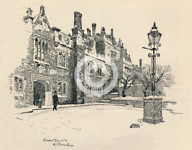 'Old Charterhouse: The Master's Court', 1886. Artist: Joseph Pennell.