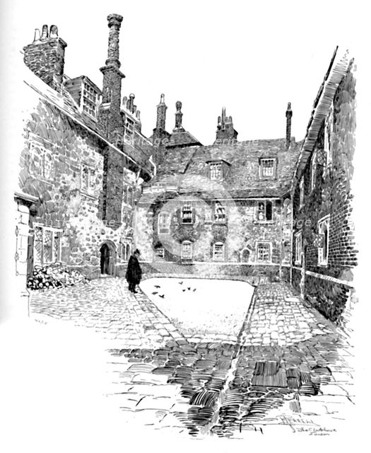'Old Charterhouse: In Washhouse Court', 1886. Artist: Joseph Pennell.