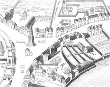 Old Charing-Cross, from Aggas's plan of London, 1864. Creator: Unknown