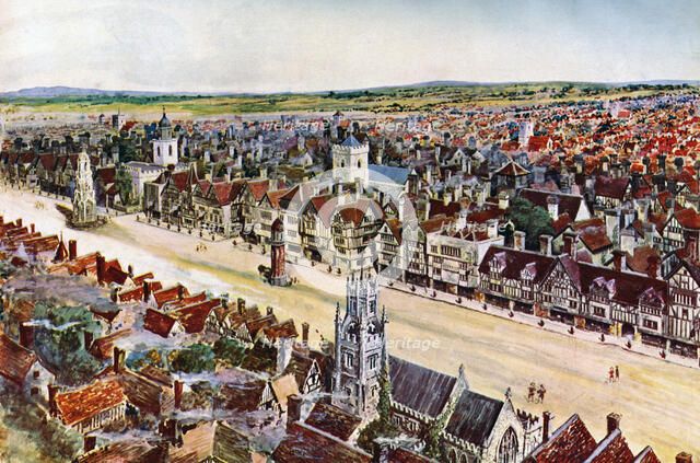 'Old Cheapside, about 1580', (c1900-1920). Artist: Unknown