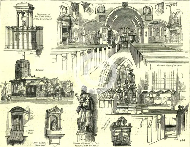 'Old Chelsea Church, recently restored', 1886.  Creator: Unknown.