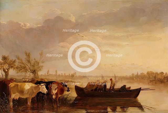 Old Chelsea Bridge, c1799. Creator: James M Burnet.